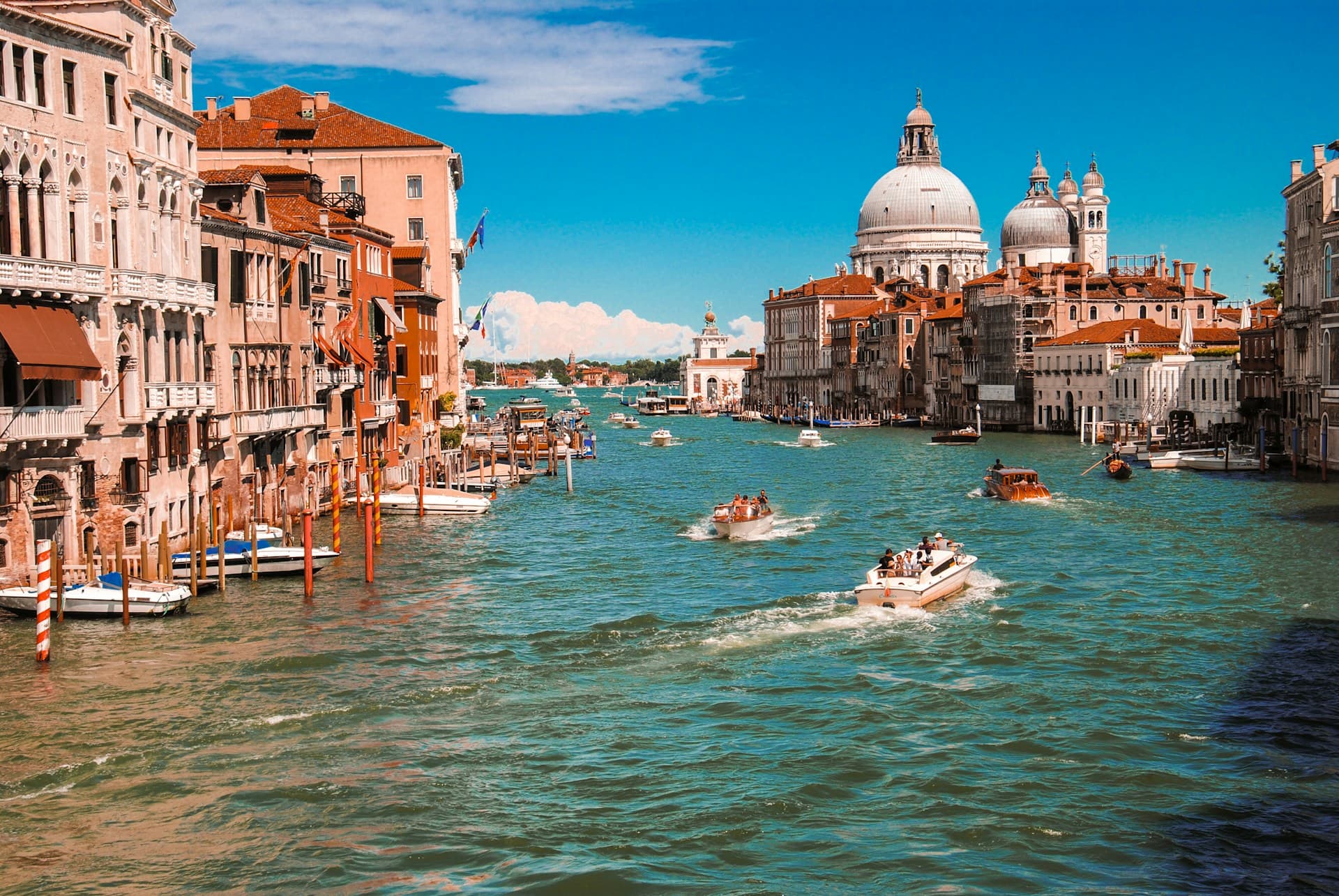 Sunset over the canals of Venice, Italy